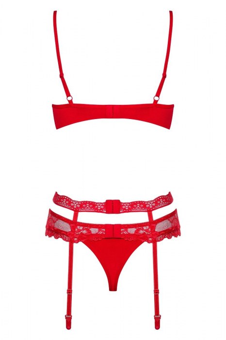 Чувственный ажурный комплект Heartina из 3 предметов - Obsessive купить с доставкой