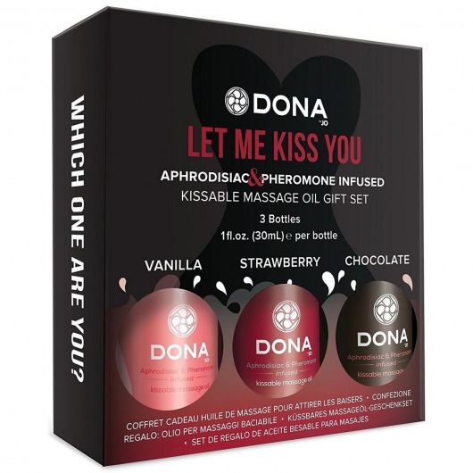 Подарочный набор массажных масел DONA Let me kiss you - System JO - купить с доставкой в Новосибирске