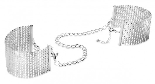 Серебристые наручники-браслеты Desir Metallique Handcuffs - Bijoux Indiscrets - купить с доставкой в Новосибирске
