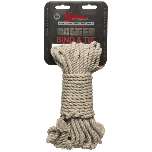 Бондажная пеньковая верёвка Kink Bind   Tie Hemp Bondage Rope 50 Ft - 15 м. - Doc Johnson - купить с доставкой в Новосибирске