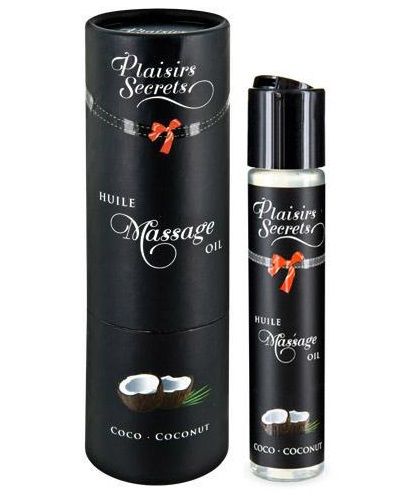 Массажное масло с ароматом кокоса Huile de Massage Gourmande Coco - 59 мл. - Plaisir Secret - купить с доставкой в Новосибирске