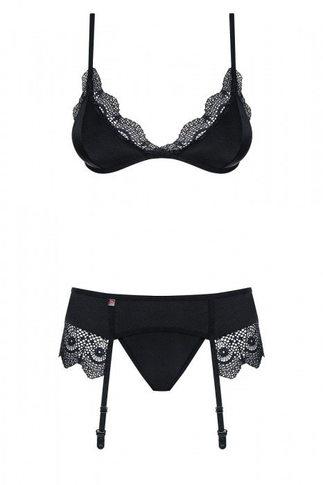 Комплект Moketta с кружевной оторочкой лифа и пояса - Obsessive купить с доставкой