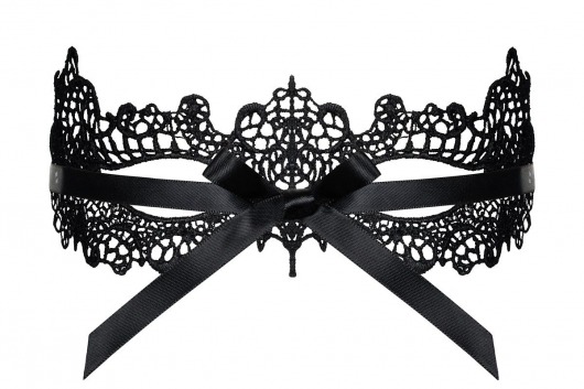 Чёрная ажурная маска на глаза - Obsessive купить с доставкой