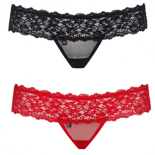 Набор из 2 разноцветных трусиков-стрингов Lacea - Obsessive купить с доставкой