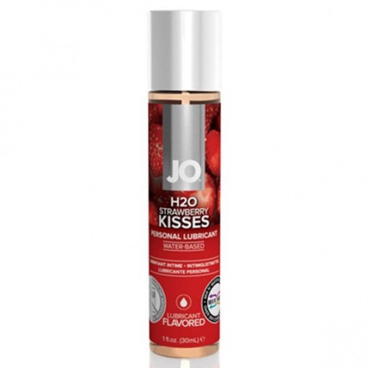 Смазка с ароматом клубники JO Flavored Strawberry Kiss - 30 мл. - System JO - купить с доставкой в Новосибирске