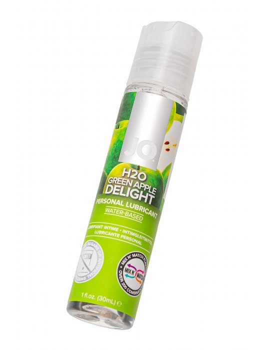 Смазка с ароматом яблока JO Flavored  Green Apple H2O - 30 мл. - System JO - купить с доставкой в Новосибирске