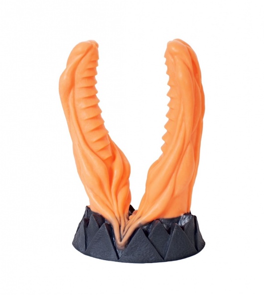 Дизайнерский стимулятор  Анаконда  с двумя стволами - 22 см. - Erasexa