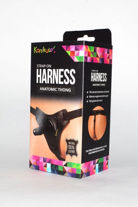 Кожаные трусики с плугом Kanikule Leather Strap-on Harness Anatomic Thong - Kanikule - купить с доставкой в Новосибирске