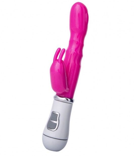 Ярко-розовый вибратор ToyFa A-toys с клиторальным стимулятором - 20 см. - A-toys