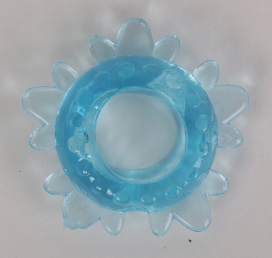 Голубое эрекционное кольцо  Снежинка - White Label - в Новосибирске купить с доставкой