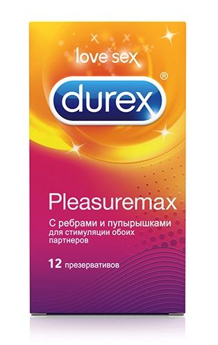Рельефные презервативы с точками и рёбрами Durex Pleasuremax - 12 шт. - Durex - купить с доставкой в Новосибирске