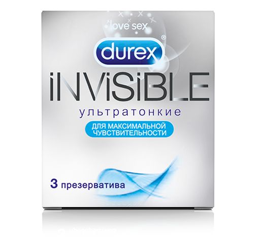 Ультратонкие презервативы Durex Invisible - 3 шт. - Durex - купить с доставкой в Новосибирске