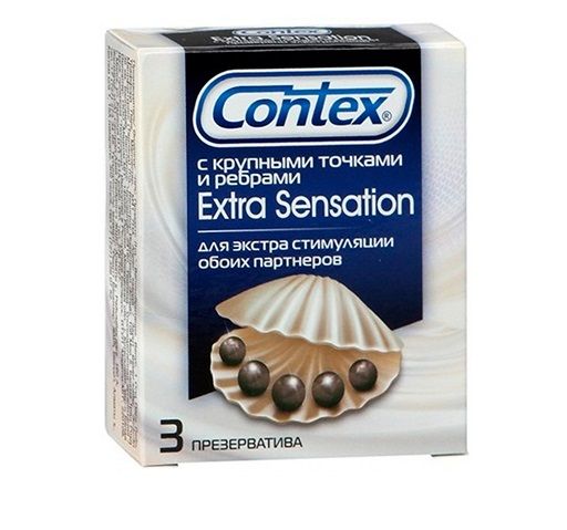 Презервативы с крупными точками и рёбрами Contex Extra Sensation - 3 шт. - Contex - купить с доставкой в Новосибирске