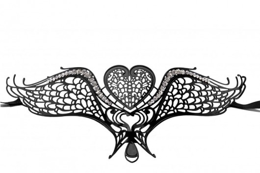 Чёрная металлическая карнавальная маска Swan Masquerade Mask - Shots Media BV купить с доставкой