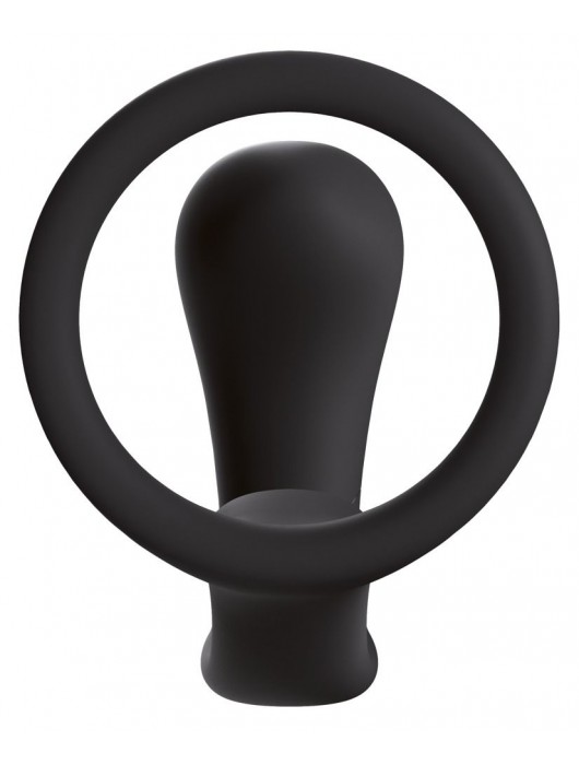 Чёрное эрекционное кольцо с анальной пробкой Bootie Ring - Fun Factory - в Новосибирске купить с доставкой