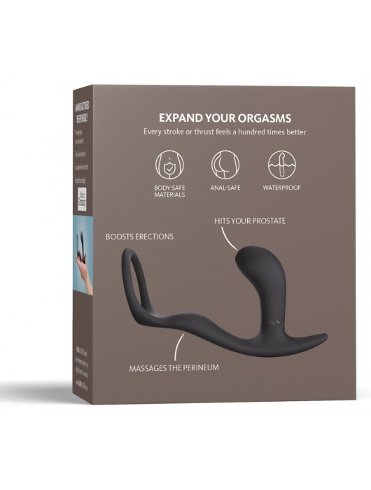 Чёрное эрекционное кольцо с анальной пробкой Bootie Ring - Fun Factory - в Новосибирске купить с доставкой