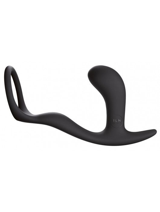 Чёрное эрекционное кольцо с анальной пробкой Bootie Ring - Fun Factory - в Новосибирске купить с доставкой