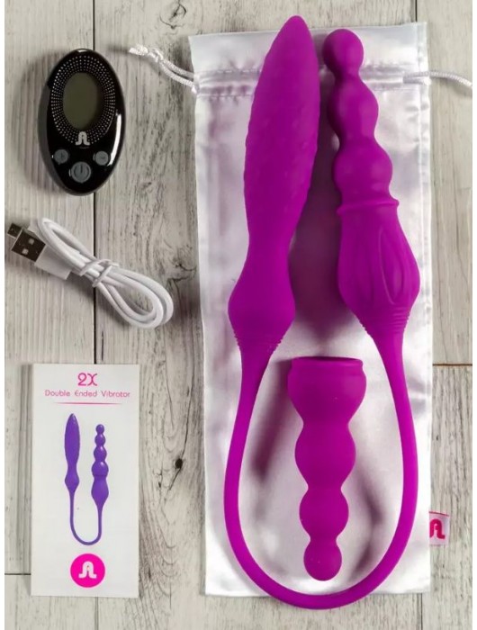 Двухсторонний гибкий вибромассажер 2X+LRS с дистанционным управлением - Adrien Lastic