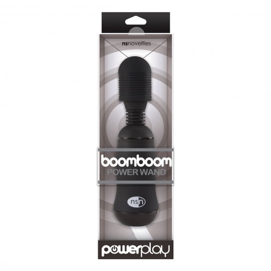 Чёрный вибромассажёр для эрогенных зон BoomBoom Power Wand - 18 см. - NS Novelties