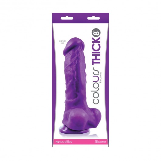 Фиолетовый фаллоимитатор Pleasures Thick 8 Dildo - 23,8 см. - NS Novelties