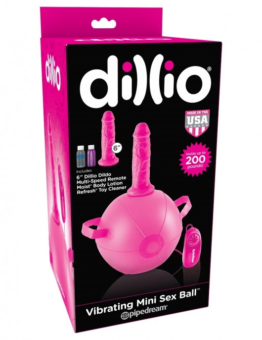 Розовый надувной мяч с вибронасадкой Vibrating Mini Sex Ball - 15,2 см. - Pipedream - купить с доставкой в Новосибирске