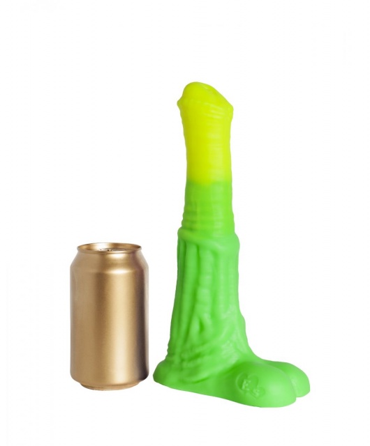 Зелёный фаллоимитатор  Пегас Large  - 26 см. - Erasexa - купить с доставкой в Новосибирске