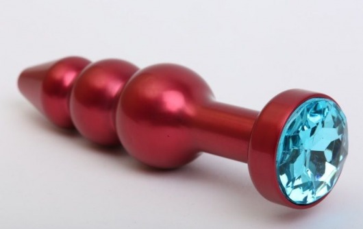 Красная анальная ёлочка с голубым кристаллом - 11,2 см. - 4sexdreaM - купить с доставкой в Новосибирске