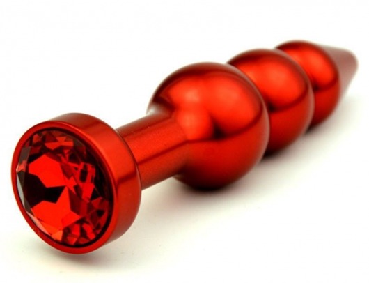 Красная анальная ёлочка с красным кристаллом - 11,2 см. - 4sexdreaM - купить с доставкой в Новосибирске