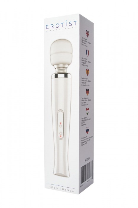 Белый вибратор-жезл Super massager - 32 см. - Erotist Adult Toys