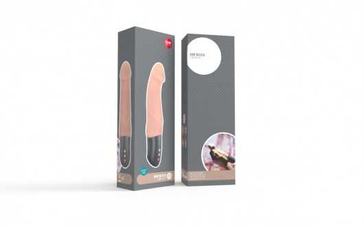 Телесный вибратор с чуть загнутой головкой Mr Boss - 20,2 см. - Fun Factory