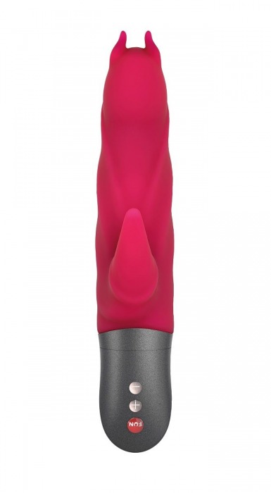 Малиновый вибратор Darling Devil с клиторальным отростком - 20,5 см. - Fun Factory