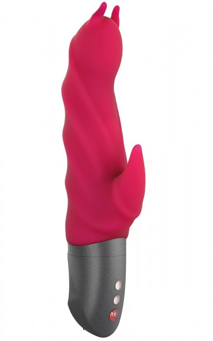 Малиновый вибратор Darling Devil с клиторальным отростком - 20,5 см. - Fun Factory
