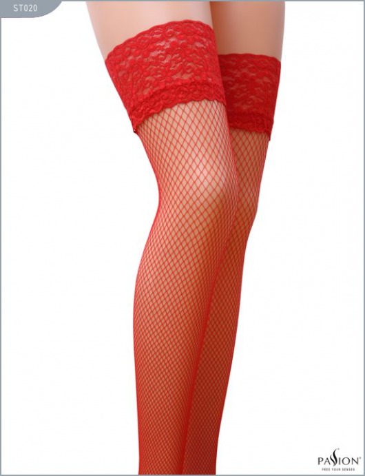 Чулки из мелкой сетки с кружевной резинкой - Passion купить с доставкой