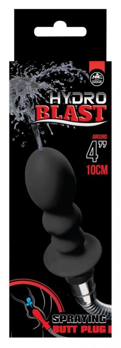 Чёрная насадка для душа HYDROBLAST 4INCH BUTTPLUG SHAPE DOUCHE для анальной стимуляции - NMC - купить с доставкой в Новосибирске