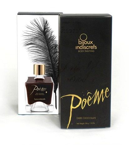 Краска для тела POÊME DARK CHOCOLATE с ароматом шоколада - 50 мл. - Bijoux Indiscrets - купить с доставкой в Новосибирске