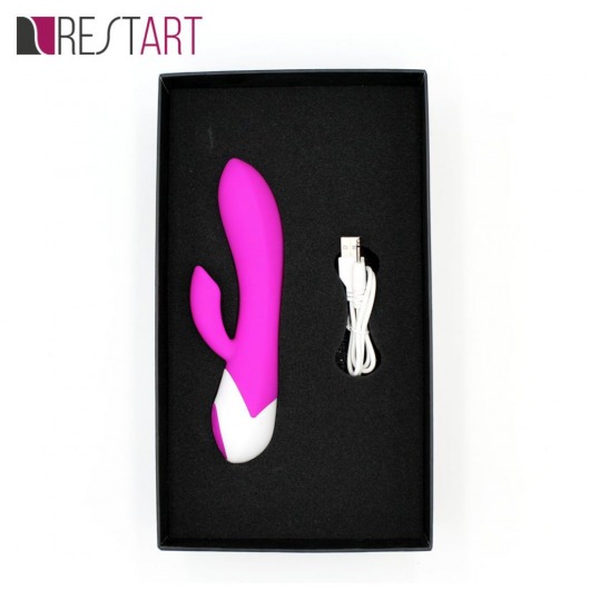 Розовый вибростимулятор Dolphin с клиторальным отростком - 19,3 см. - RestArt