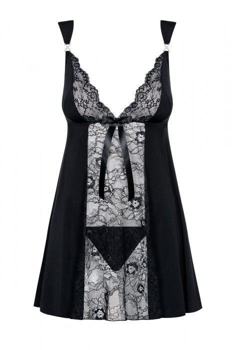 Элегантный бэби-долл Charmea с кружевами и бантиком на лифе - Obsessive купить с доставкой