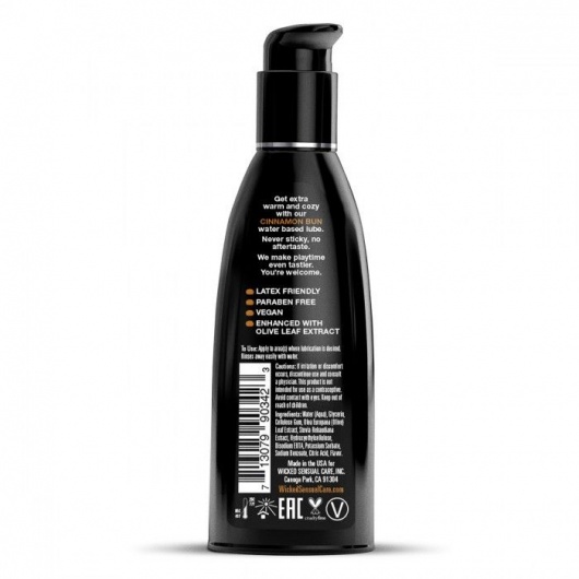 Лубрикант WICKED AQUA Cinnamon Bun с ароматом булочки с корицей - 60 мл. - Wicked - купить с доставкой в Новосибирске