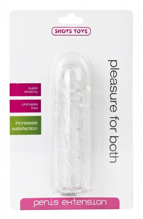 Прозрачная насадка на пенис Realistic Penis Extension - 13 см. - Shots Media BV - в Новосибирске купить с доставкой