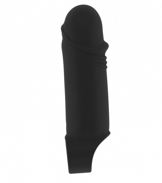 Чёрная удлиняющая насадка Stretchy Thick Penis Extension No.35 - 15,2 см. - Shots Media BV - в Новосибирске купить с доставкой
