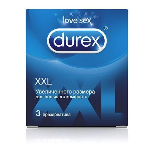 Презервативы увеличенного размера Durex XXL - 3 шт. - Durex - купить с доставкой в Новосибирске