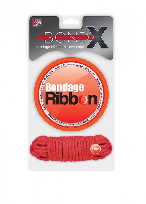 Набор для фиксации BONDX BONDAGE RIBBON   LOVE ROPE: красная лента и веревка - Dream Toys - купить с доставкой в Новосибирске