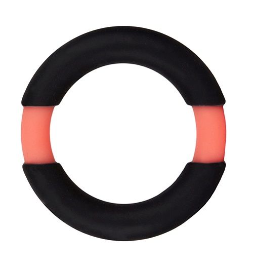 Чёрное эрекционное кольцо NEON STIMU RING 32MM BLACK/ORANGE - Dream Toys - в Новосибирске купить с доставкой