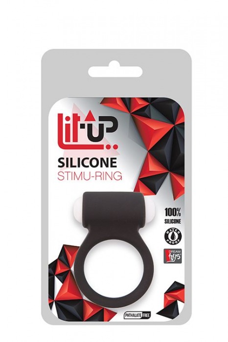 Чёрное эрекционное виброкольцо LIT-UP SILICONE STIMU RING 3 BLACK - Dream Toys - в Новосибирске купить с доставкой