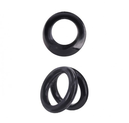 Набор из 2 эрекционных колец MENZSTUFF DOUBLE LOOPS 2 SILICONE RING: одинарного и двойного - Dream Toys - в Новосибирске купить с доставкой