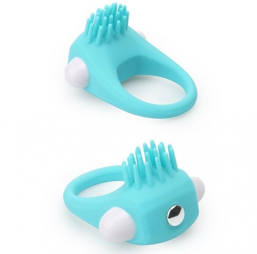 Голубое эрекционное кольцо с щеточкой LIT-UP SILICONE STIMU RING 5 - Dream Toys - в Новосибирске купить с доставкой