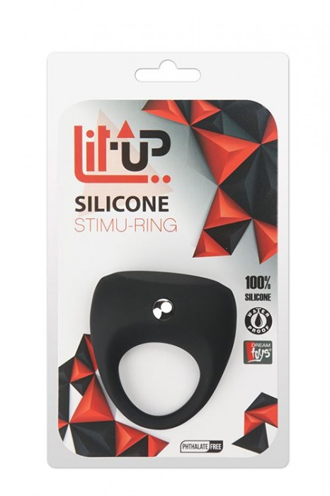 Чёрное эрекционное кольцо LIT-UP SILICONE STIMU RING 7 - Dream Toys - в Новосибирске купить с доставкой