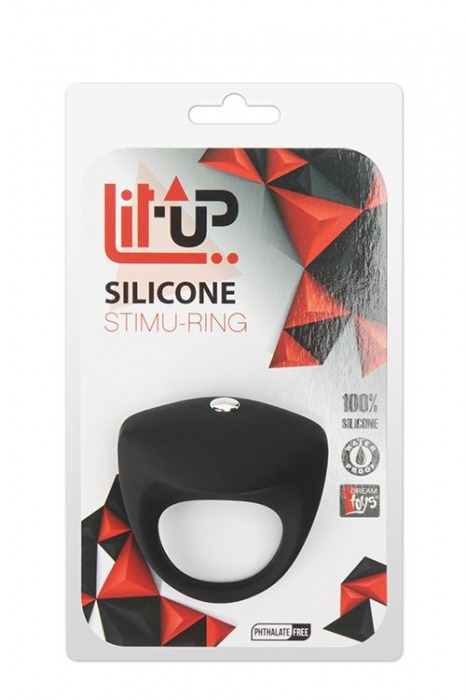 Чёрное эрекционное кольцо LIT-UP SILICONE STIMU RING 8 - Dream Toys - в Новосибирске купить с доставкой