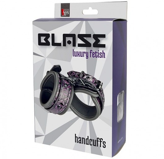 Фиолетово-чёрные наручники BLAZE HANDCUFF PURPLE - Dream Toys - купить с доставкой в Новосибирске