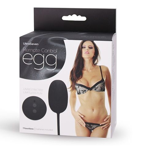 Чёрное виброяичко с ДУ REMOTE CONTROL EGG BLACK - Seven Creations